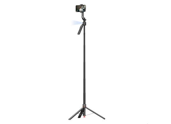 Promate TriPop-Ai 360° Ai Face Tracking Telescopic Selfie Stick with Auto Pop open Tripod Base